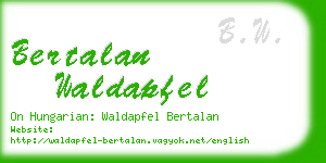 bertalan waldapfel business card